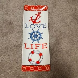 NEW Certified International Coastal Life Love Life 6"x16" Rectangular Platter